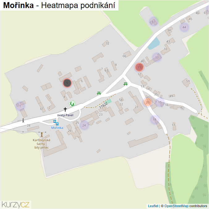 Mapa Mořinka - Firmy v části obce.