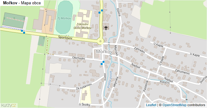 Mořkov - mapa obce