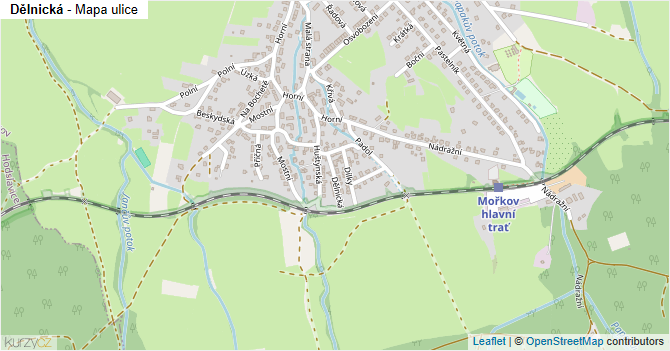 Dělnická - mapa ulice