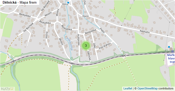 Dělnická - mapa firem