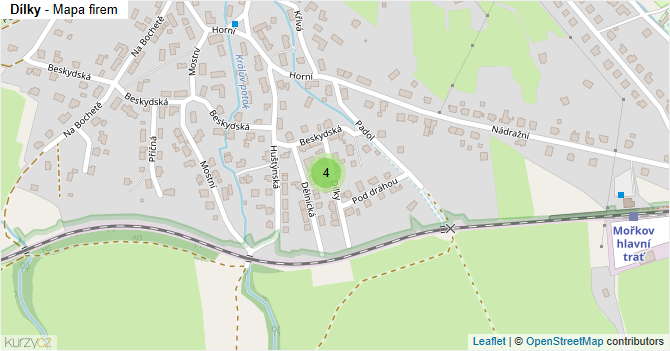 Dílky - mapa firem
