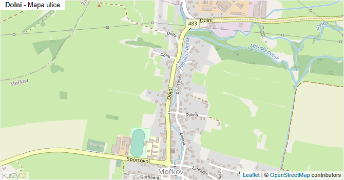 Dolní - mapa ulice