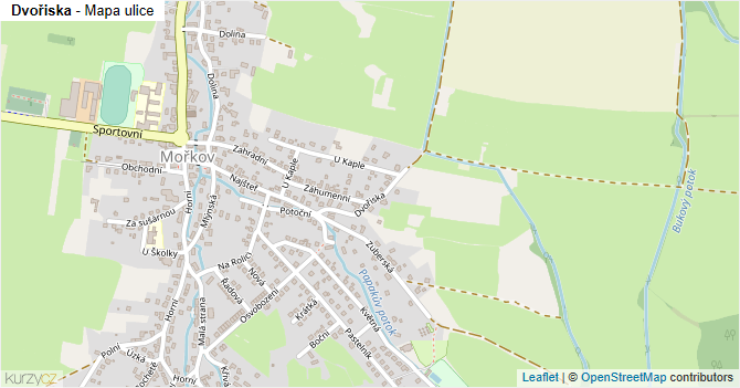 Dvořiska - mapa ulice
