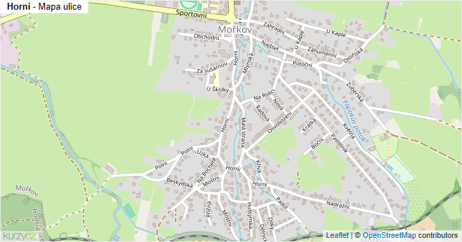 Horní - mapa ulice