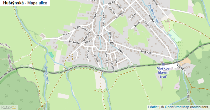 Huštýnská - mapa ulice