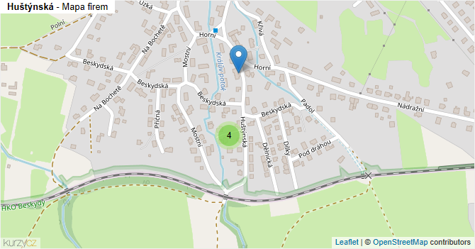 Huštýnská - mapa firem