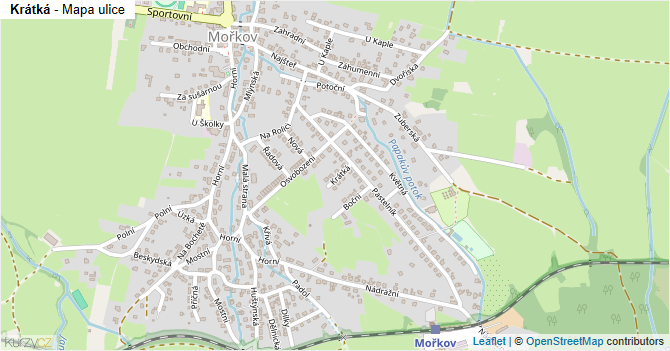 Krátká - mapa ulice