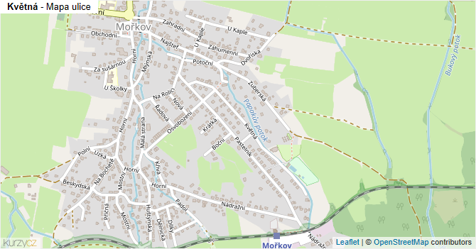 Květná - mapa ulice