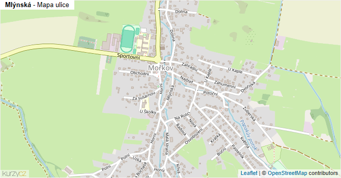 Mlýnská - mapa ulice
