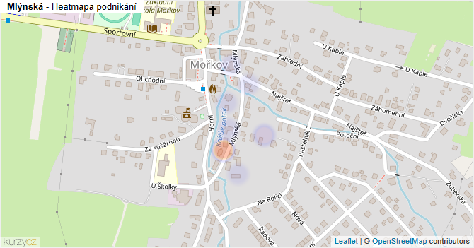 Mlýnská - mapa podnikání
