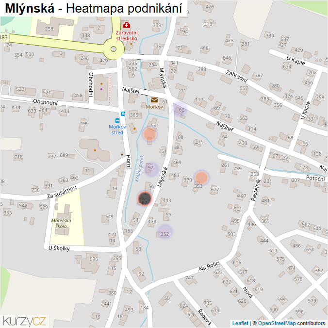 Mapa Mlýnská - Firmy v ulici.