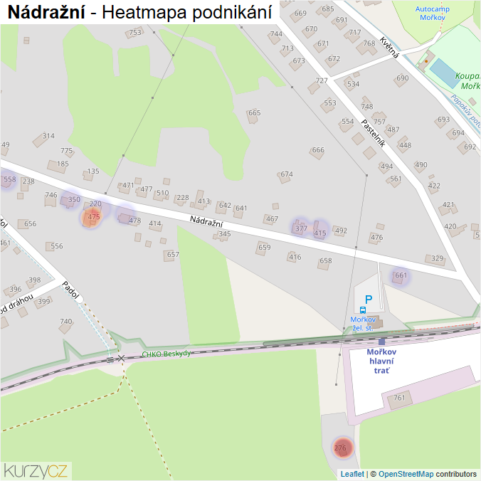 Mapa Nádražní - Firmy v ulici.