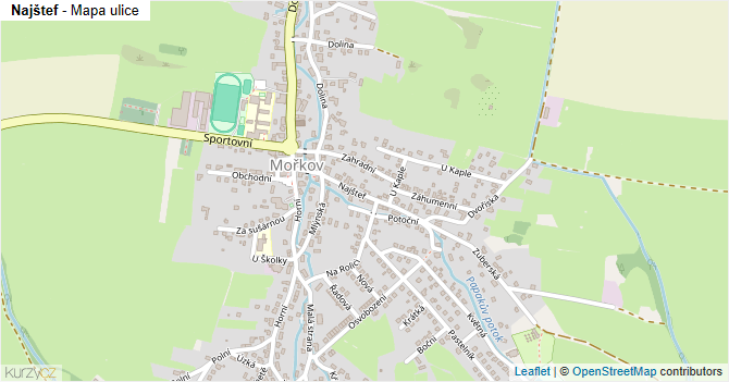 Najštef - mapa ulice