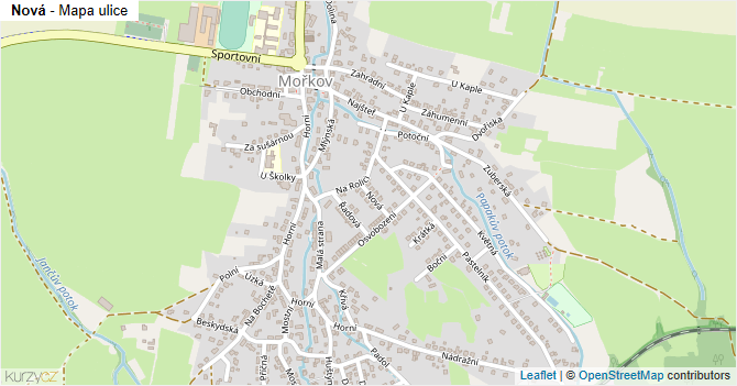 Nová - mapa ulice