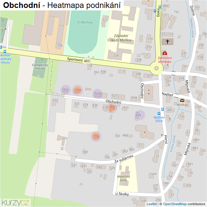 Mapa Obchodní - Firmy v ulici.