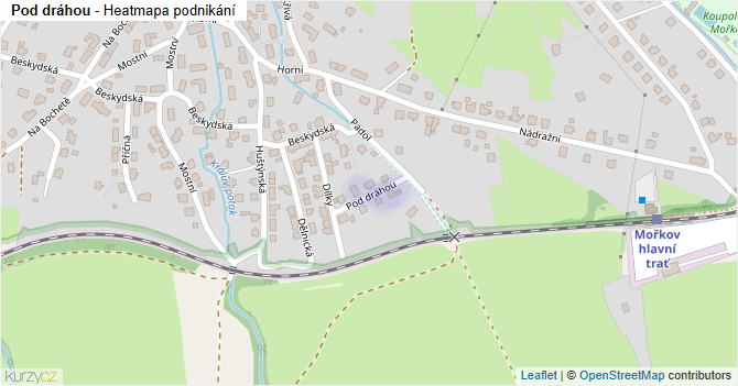 Pod dráhou - mapa podnikání