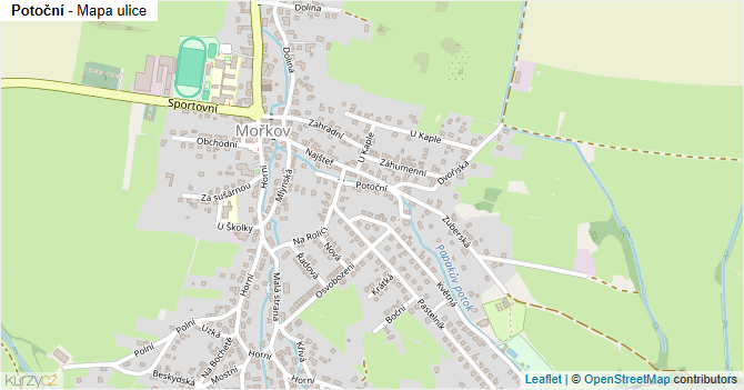 Potoční - mapa ulice