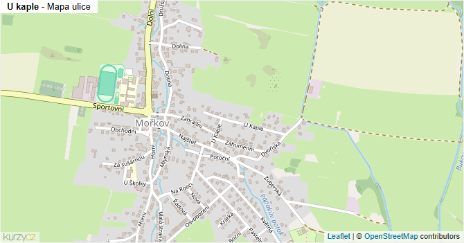U kaple - mapa ulice