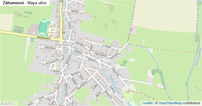 Záhumenní - mapa ulice
