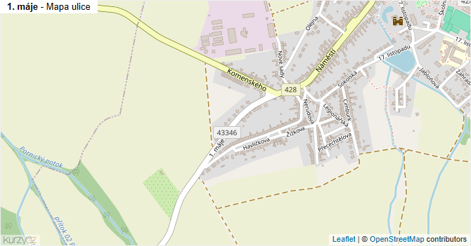 1. máje - mapa ulice