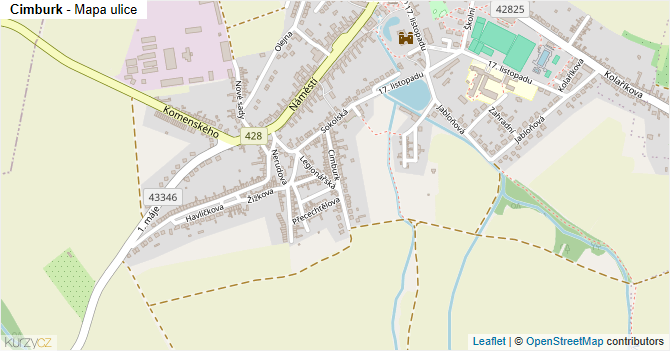 Cimburk - mapa ulice