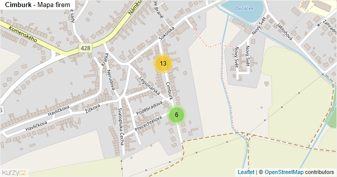 Cimburk - mapa firem
