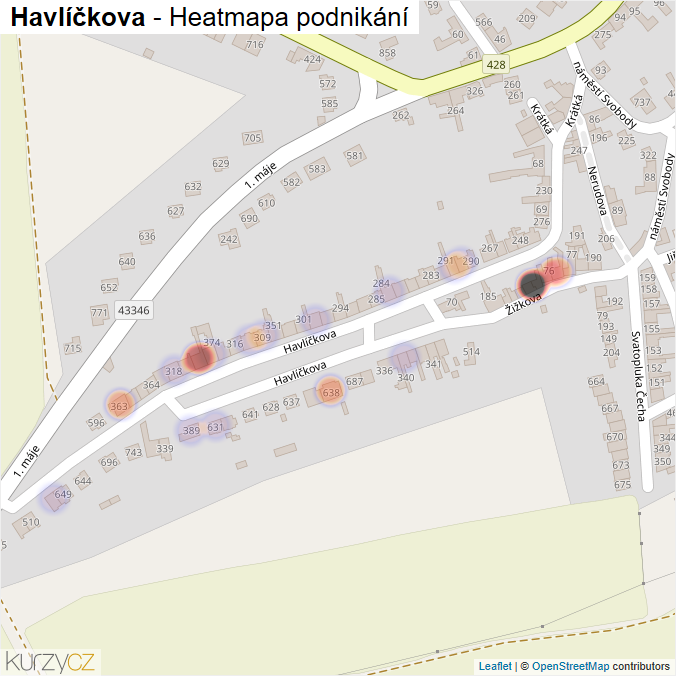 Mapa Havlíčkova - Firmy v ulici.