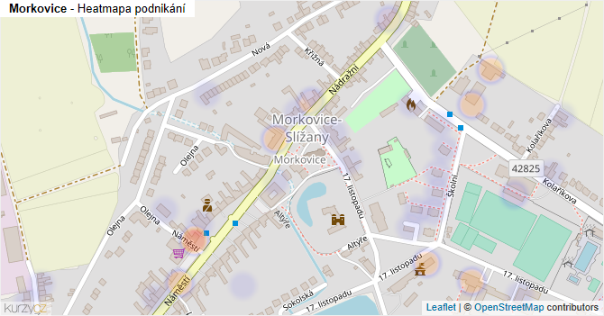 Morkovice - mapa podnikání