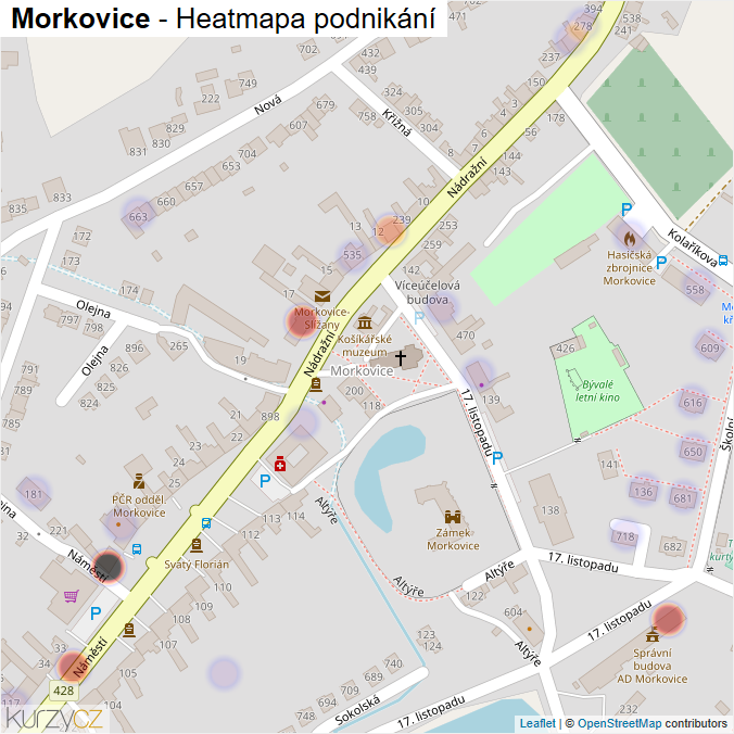 Mapa Morkovice - Firmy v části obce.