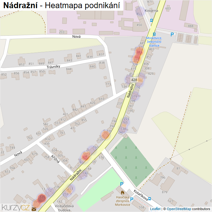 Mapa Nádražní - Firmy v ulici.
