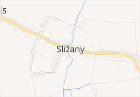 Slížany v obci Morkovice-Slížany - mapa části obce