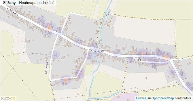 Slížany - mapa podnikání