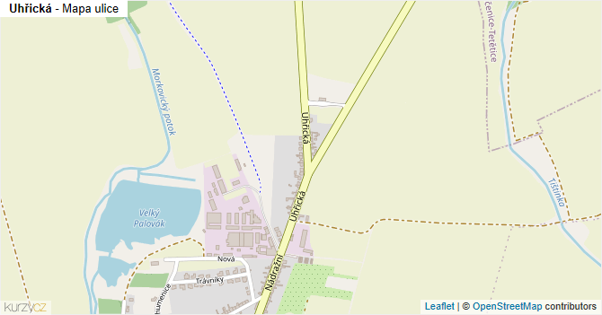 Uhřická - mapa ulice