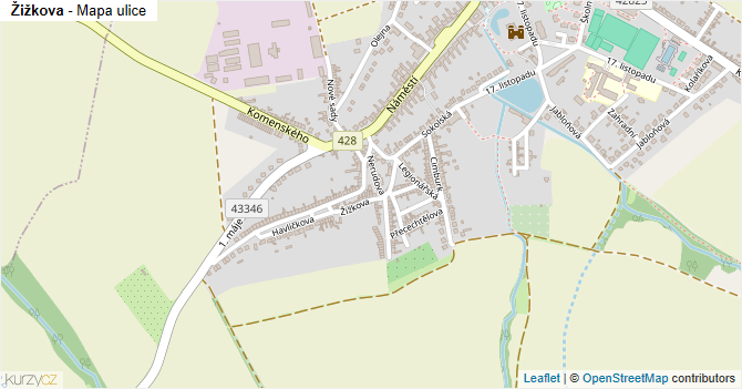 Žižkova - mapa ulice