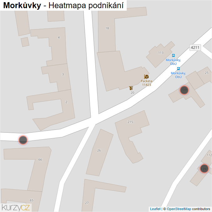 Mapa Morkůvky - Firmy v obci.
