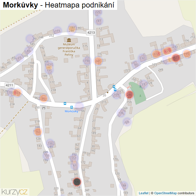Mapa Morkůvky - Firmy v části obce.