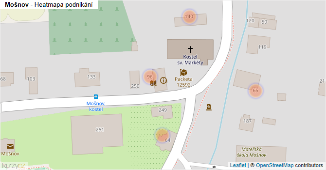 Mošnov - mapa podnikání