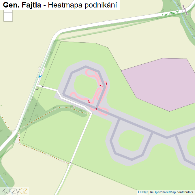 Mapa Gen. Fajtla - Firmy v ulici.