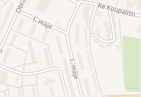1. máje v obci Most - mapa ulice