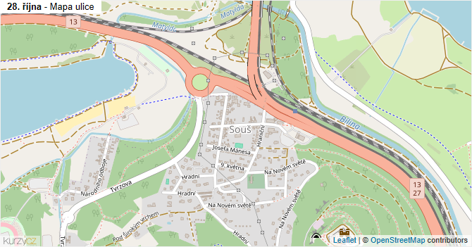 28. října - mapa ulice