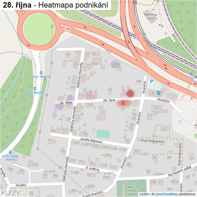 Mapa 28. října - Firmy v ulici.