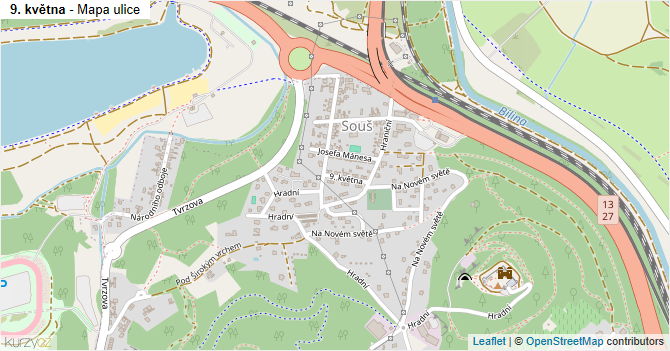 9. května - mapa ulice