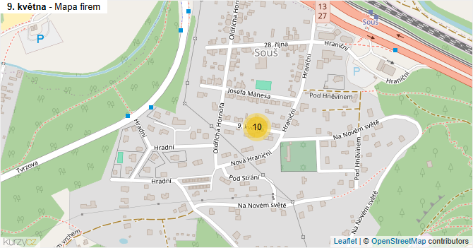 9. května - mapa firem