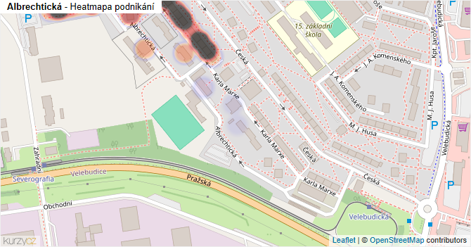 Albrechtická - mapa podnikání