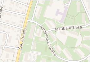 Antonína Dvořáka v obci Most - mapa ulice