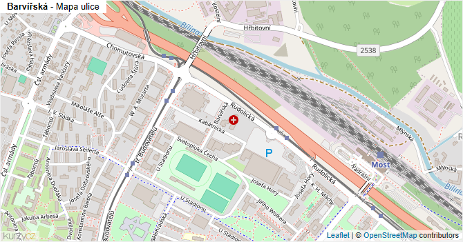 Barvířská - mapa ulice