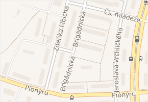 Brigádnická v obci Most - mapa ulice
