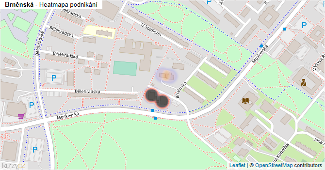 Brněnská - mapa podnikání