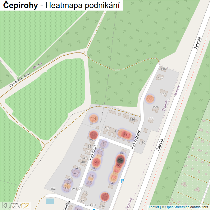 Mapa Čepirohy - Firmy v části obce.