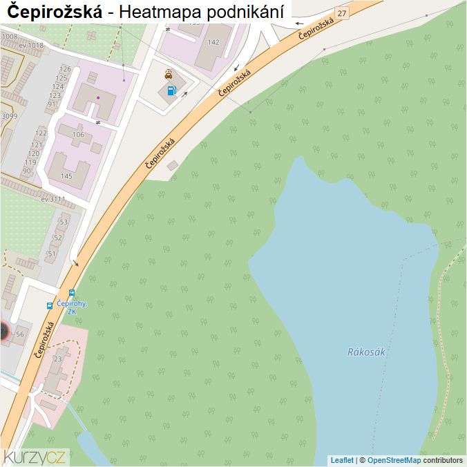 Mapa Čepirožská - Firmy v ulici.
